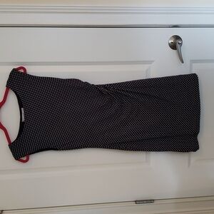 LOFT Women's Navy w/White Polka Dots Sleeveless Dress - Size SP